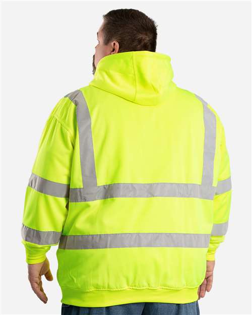 Men's Tall Hi-Vis Class 3 Lined Full-Zip Hooded Sweatshirt