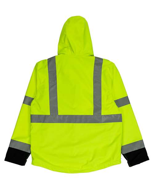 Men's Tall Hi-Vis Class 3 Hooded Soft Shell Jacket