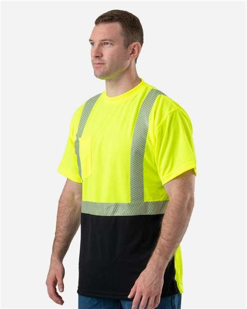 Men's Hi-Vis Class 2 Color Blocked Pocket T-Shirt