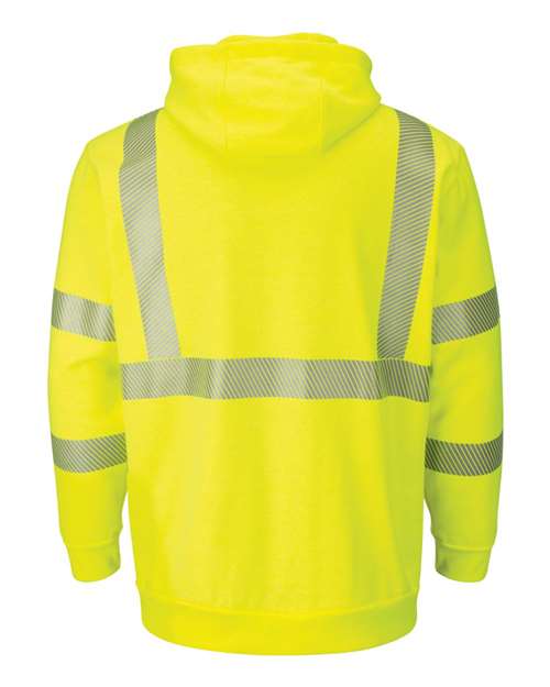 Men's Tall Hi-Visibility Zip-Front Hooded Fleece Sweatshirt with Waffle Lining