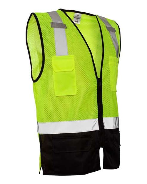 Unisex Black Bottom Mesh Class 2 Vest