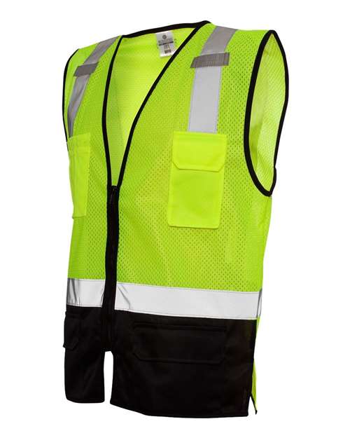Unisex Black Bottom Mesh Class 2 Vest
