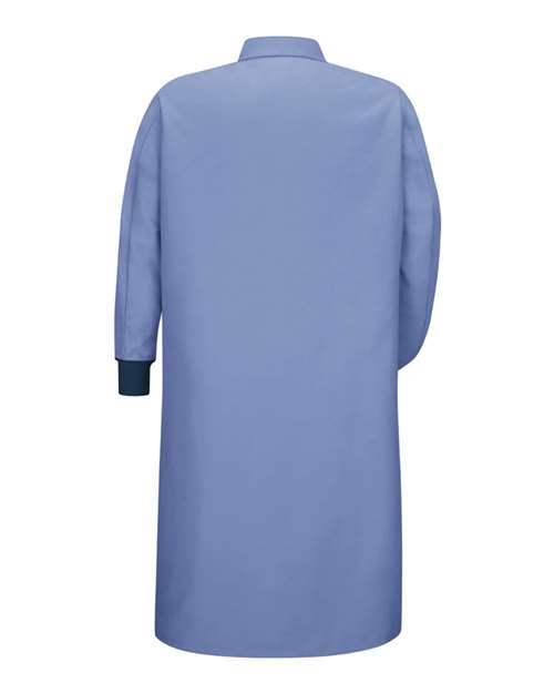Unisex Gripper-Front Pocketless Butcher Coat With Knit Cuffs