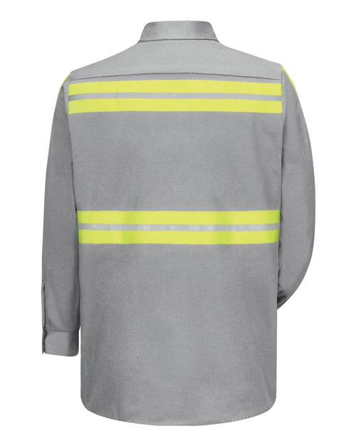 Men's Tall Enhanced Visibility Long Sleeve Cotton Work Shirt