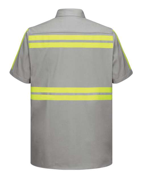 Men's Tall Enhanced Visibility Short Sleeve Cotton Work Shirt