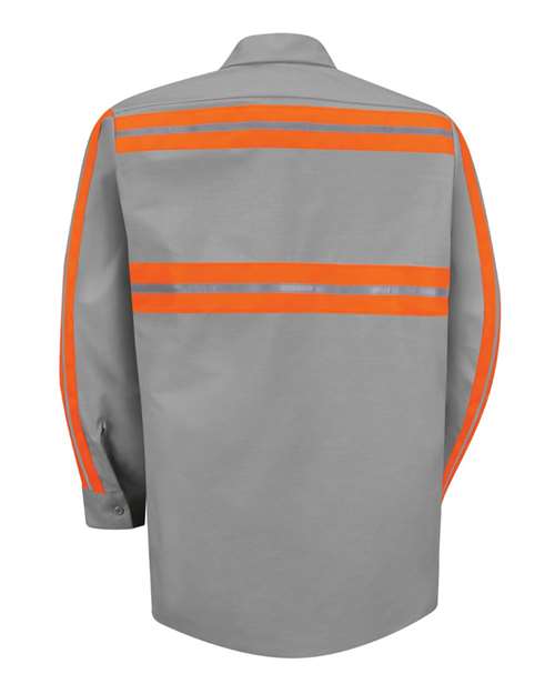 Men's Tall Industrial Enhanced-Visibility Long Sleeve Work Shirt