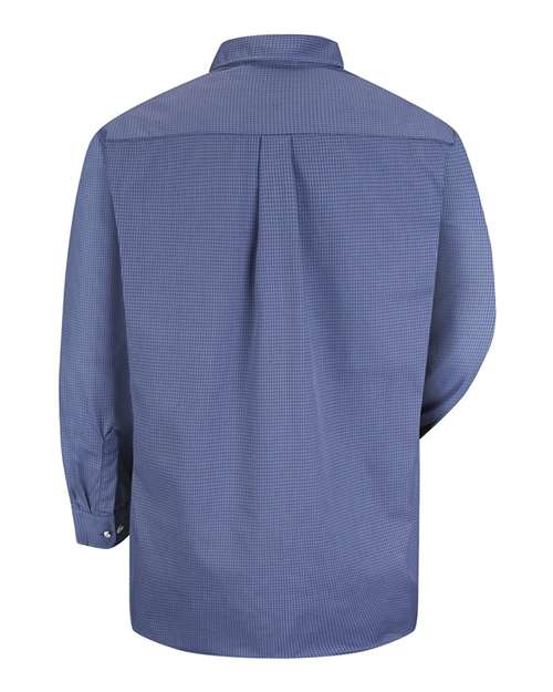 Men's Mini-Plaid Uniform Long Sleeve Shirt