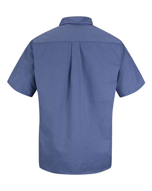 Men's Mini-Plaid Uniform Short Sleeve Shirt