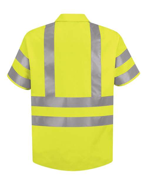 Men's High Visibility Safety Short Sleeve Work Shirt